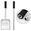 Miniatyrbillede 3 af 5: Metal Skop Med Dyb Skovl Og Langt Aftageligt Håndtag Rustfrit Stål Non-Stick Sigte Med Skum