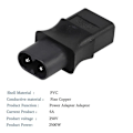 Miniatyrbilde 3 av 5: 2 stk 2-pins IEC 320 C8 hann til IEC 320 C9 hunn AC-adapter 6A/250V Industriell strømkonverter