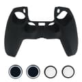 Anti-halk Silikonfodral Joystick-lock för Sony PS5-kontroll Svart