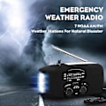 Miniatyrbild 3 av 4: Bärbar solcellsdriven nödhandvev Radio Am/fm Radio 1000mah Uppladdningsbar Power Bank USB Mobilladdare Led Ficklampa