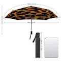 Miniatyrbillede 2 af 5: Sjov Leopard Dyreprint Automatisk Foldbar Rejse Paraply Vindtæt Auto 3 Fold Paraplyer til Kvinder Mænd Voksne