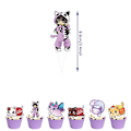 Miniatyrbilde 2 av 4: Aphmau Plushie Bursdagsdekorasjoner Tegneserie Søt Tematisk Kake Topper Banner Ballonger Sett