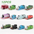 Pikkukuva 1 / 5: 12 kpl Thomas & Friends -hahmoja, piirretty Thomas Veturi -mini junat lelut kakun koristeet kokoelma sisustus
