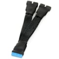 Miniatyrbild 2 av 5: 2st Moderkort USB 3.0 19PIN Header 1 Till 2 Förlängningssplitterkabel, 12Cm 19Pin Intern Förlängning