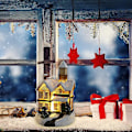 Miniatyrbilde 4 av 5: Miniatyr Retro med Belysning Julenlandsby Juledekorasjon Hy