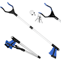 Miniatyrbillede 1 af 5: Griffer, 82cm Foldbar Gripper Lavet Af Aluminium Med Roterende Gummi Mixer, Gribende Tang Til Seniorer Foldbar Lang Arm Forlænger Til Affald/Kast P