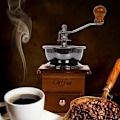 Miniatyrbillede 5 af 5: Retro Brun Træ Hånddrevet Kaffe Kværn Bærbar Håndsving Kaffe Kværn Antik Design Espresso Kværn til Kaffe Bønner Rustfrit Stål Mejsling