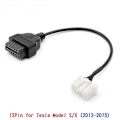 Miniatyrbillede 1 af 4: 12-polet Obd2 Adapter Han- og Hun-stikkabel til 2012-2015 Tesla Model S/X Obdii Diagnostisk Kabel Elektronisk Kabel