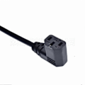 Miniatyrbillede 3 af 4: Iec320 C14 til C13 forlængerledning, C14 med skruehuller og C13 kort længde