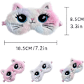 Miniatyrbild 2 av 5: 3-pack söta kattögonmasker, plyschdjursovningsmask, 3D ögonbindel, justerbar nattmask för barn flickor kvinnor
