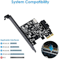 Miniatyrbilde 5 av 5: PCI-e 1x til USB 3.2 Gen1 5gbps 20-pins frontpanel-hode (til Type-C frontpanel-hode) Frontpanel