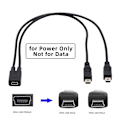 Miniatyrbillede 2 af 5: U2-069-tc004 Mini USB 2.0 Hun USB DC 5V til Dobbelt Mini USB 5-polet Han Splitter Forlænger Opladningskabel