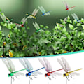 Miniatyrbillede 4 af 5: 12 stk. Kunstige Dragonfly Stangs Klips til Udendørs 3D Dragonfly Dekoration Havearbejde, 3D Dragonfly Garde