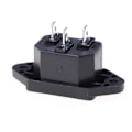 Pikkukuva 3 / 5: 5 kpl IEC 320 C14 urosähköliitäntäpistoketta, 250V 10A, paneelin asennus, HFMQV