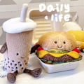 Miniatyrbild 4 av 5: Burger-docka Jellycat plyschleksak söt docka semesterpresent