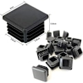Miniatyrbilde 2 av 5: Plastpropp 40x40mm Endekappe Kvadratisk Rør Svart Plast Endekappe Endekapper for Trampoline Møbler Ben 16 STK