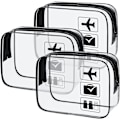 Miniatyrbild 1 av 5: 3-pack TSA-godkänd Toalettsakväska, Transparent Reseväska, Transparent Sminkväska, Vattentät Resesminkväska (svart)