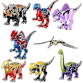 Miniatyrbillede 1 af 2: 8 stk. Dinosaur Samlebyggesæt