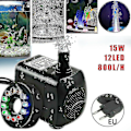 Miniatyrbilde 2 av 5: 15W 800L/t Fontene-pumpe Damppumpe Vannlekpumpe Hagepumpe Pumpefontene med 12 LED
