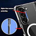 Pikkukuva 2 / 5: Z Fold 5 Selkeä Kotelo, Magneettinen Kotelo Yhteensopiva Samsung Galaxy Z Fold 5:n Kanssa Magsafe Langattomaan Lataukseen Z Fold 5 Läpinäkyvä Kotelo