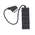 Pikkukuva 1 / 5: 21-nastainen Scart 5-tie Splitter 21p Scart uros - 5 naaras adapteriliitin 5-tie Scart yksi jakaa