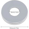 Miniatyrbillede 2 af 5: Bruste Blandingsbatteri Rosette 4 Dele Krom Åbningsrosette Armatur 26mm (3/4\") Rustfrit Stål VVS Rosette Flad Lav til Køkken Badeværelse