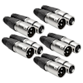 Miniatyrbilde 3 av 5: 5 Par 3-polet XLR Hunn-Hann Mikrofon Lydkabel Wire Connector Plug Kabelterminal for Mic Sol