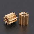 Miniatyrbillede 5 af 5: Duplo Intelli Lok Modul 0,5 Motor Pinion Gear Messing Udskiftning - 9 Tænder (2 stk)