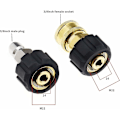 Pikkukuva 4 / 5: Painepesurin letkun sovitin naaras 3/8 uros pikaliittimeen ja 3/8 naaras pikaliittimeen M22 14mm naaras