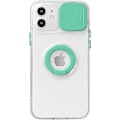 Miniatyrbillede 1 af 4: Candy Farve Ring Holder Slide Linse Kamerabeskyttelse Klar Blød iPhone Case (mint, iPhone 13Pro)