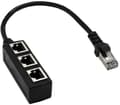 Netværksadapterkabel 1 til 3 porte, Netværkskabelsdeler, Ethernet-forlængerkabel 1 til 3