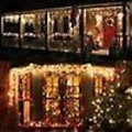 Miniatyrbilde 3 av 5: 15m LED Islyskjede med 8 lysmoduser Lysgardin med minnefunksjon og timer for utendørs fest jul dekorasjon