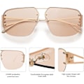 Pikkukuva 5 / 5: Trendikkäät Aviator-aurinkolasit Miehille ja Naisille Retro Metallirunkoiset Kehykset Varjostimet Lentes De Sol Para Mujer SJ1192-(Ruskea)