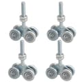 4x Glidande Spårvals Hängande Låvedörrskena Vagn Hjul H4-3 Silver