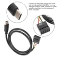 Pikkukuva 2 / 5: USB 9-nastainen uros - Emolevä USB C -uros -sovitinjatkokaapeli Type C -kaapeli