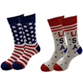 Miniatyrbillede 1 af 3: 2 Par Mænds Bomuldsstrømper Stjerne Strømper Kvinder Trykte Strømper Amerikansk Flag Lange Strømper Basketball Strømper