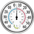 Miniatyrbillede 1 af 5: 12\" Udendørs Termometer - Store Tal Trådløst Indendørs Udendørs Termometer - 2 i 1 Termometer Hygrometer - Væghængt Hygrometer Termometer