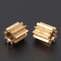 Miniatyrbillede 4 af 5: Duplo Intelli Lok Modul 0,5 Motor Pinion Gear Messing Udskiftning - 9 Tænder (2 stk)