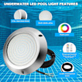 Miniatyrbild 3 av 5: Ultratunn LED-poollampa i rostfritt stål, väggmonterad, öppen hål, undervattenspool, utomhusbelysning