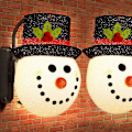 Miniatyrbild 2 av 4: 2-pack Julbelysningsöverdrag för veranda, 12 tum snögubbebelysningsöverdrag