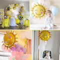 Miniatyrbillede 4 af 5: Have Dekorative 60 cm, 5 stk. Solsikke Folieballoner Smiley Solskin Aluminium Ballon Fødselsdag Bryllupsdekoration