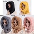 Miniatyrbillede 2 af 6: Vintervarm Cashmere Halsvarmer Ski Hat Beanies sort black