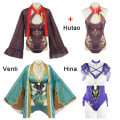 Miniatyrbild 7 av 7: Mub- Genshin Impact Hu Tao Lisa Ms Hina Sangonomiya Kokomi Bikini Swimsuit Swimwear Summer Jumpsuits Cloak Cosplay Costume Outfit 4 4 XL