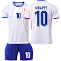 Miniatyrbillede 1 af 2: Frankrig 2024 trøje fodboldtrøje UEFA Euro edition hjem barn voksen sæt nr 10 MBAPPE sockless C sockless M
