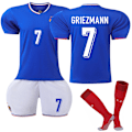 Miniatyrbillede 1 af 2: 2024 Frankrig hjemmefodbold børnetrøje nr. 7 Griezmann F 16