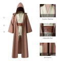 Miniatyrbild 5 av 7: Mub- Obi wan Kenobi Premium Quality Cosplay Costume Brown Jedi Robe from Star the Wars for Lightsaber Dueling Brown Brown M