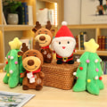Miniatyrbillede 5 af 8: Mub- Julemanden bamse legetøj snemand elg bamse julepynt gave dum bamse Red — Santa Claus