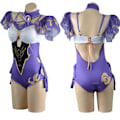 Pikkukuva 4 / 7: Mub- Genshin Impact Hu Tao Lisa Ms Hina Sangonomiya Kokomi Bikini Uimapuku Uima-asu Kesähaalarit Viitta Cosplay-asu Asuste 2 2 XL