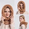 Miniatyrbillede 4 af 6: Vintervarm Cashmere Halsvarmer Ski Hat Beanies sort black