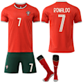 Miniatyrbillede 1 af 2: Jud- 25-26 Portugal Rød og Hvid Ny Fodboldtrøje Trøje Home 7 RONALDO #24